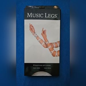 Music Legs White Rhinestone Arm Wraps